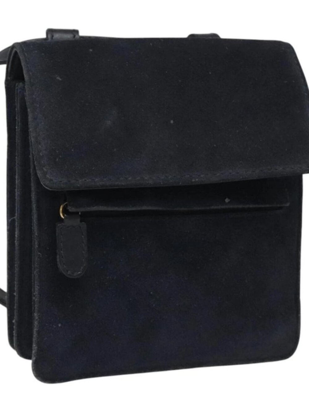 GUCCI Shoulder Bag Suede Navy Auth ac3533